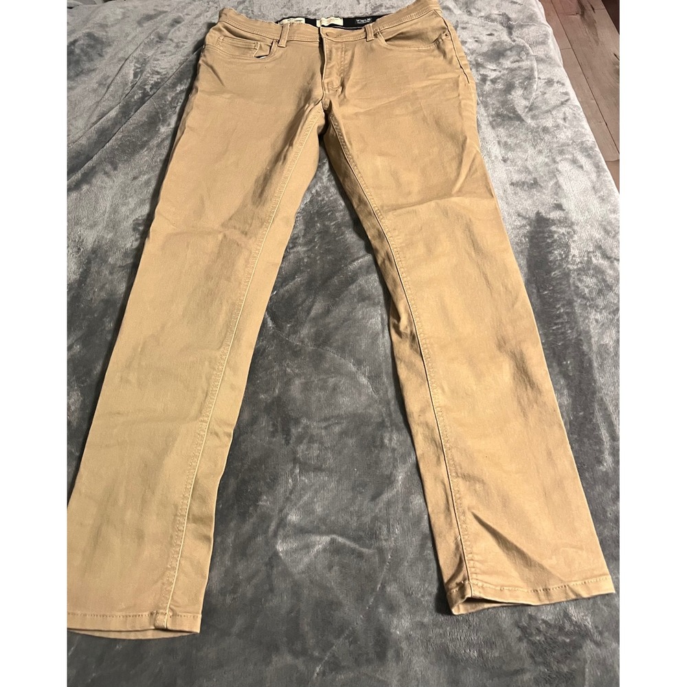 Scott James Mens Slim Fit Chinos Tan Khaki  Pants W34 L30